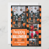 Boo pompoen jack-o-lantaarn blij Halloween 5 Foto Feestdagenkaart (Voorkant)