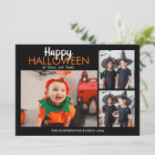 Boo pompoen jack-o-lantaarn Halloween Fotocollage Feestdagenkaart (Staand voorkant)