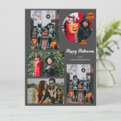 Boo pompoen jack-o-lantaarn Halloween Fotocollage Feestdagenkaart (Staand voorkant)