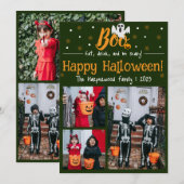 Boo pompoen jack-o-lantaarn Halloween Fotocollage Feestdagenkaart (Voorkant / Achterkant)
