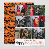 Boo pompoen jack-o-lantaarn Halloween Fotocollage Feestdagenkaart (Voorkant / Achterkant)