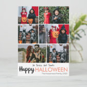 Boo pompoen jack-o-lantaarn Halloween Fotocollage Feestdagenkaart (Staand voorkant)
