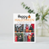 Boo pompoen jack-o-lantaarn Halloween Fotocollage Feestdagenkaart (Staand voorkant)