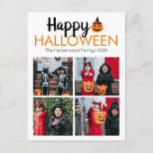 Boo pompoen jack-o-lantaarn Halloween Fotocollage Feestdagenkaart (Voorkant)