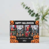 Boo pompoen jack-o-lantaarn Halloween Fotocollage Feestdagenkaart (Staand voorkant)