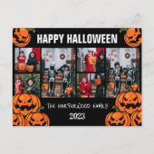 Boo pompoen jack-o-lantaarn Halloween Fotocollage Feestdagenkaart (Voorkant)