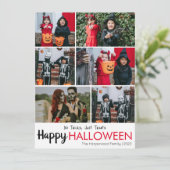 Boo pompoen jack-o-lantaarn Halloween Fotocollage Feestdagenkaart (Staand voorkant)
