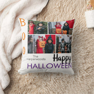 Boo pompoen jack-o-lantaarn Halloween Fotocollage Kussen