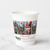 Boo pompoen jack-o-lantaarn Halloween Fotocollage Papieren Bekers (Achterkant)