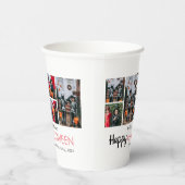 Boo pompoen jack-o-lantaarn Halloween Fotocollage Papieren Bekers (Rechts)