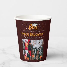 Boo pompoen jack-o-lantaarn Halloween Fotocollage Papieren Bekers
