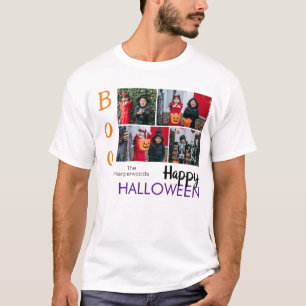 Boo pompoen jack-o-lantaarn Halloween Fotocollage T-shirt