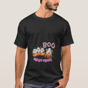 Boo Pompoen Roze Lint Grappige Borstkanker Hallow T-shirt
