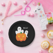 Boo Pumpkin Ghosts Halloween Papieren Bordje (Feest)