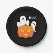Boo Pumpkin Ghosts Halloween Papieren Bordje (Voorkant)