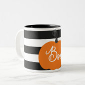 "Boo" Pumpkin Halloween Tweekleurige Koffiemok (Voorkant links)