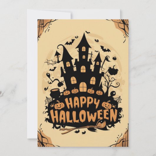 Boo Pumpkin Happy Halloween kaart (Voorkant)