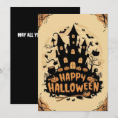 Boo Pumpkin Happy Halloween kaart (Voorkant / Achterkant)