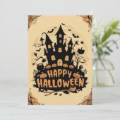 Boo Pumpkin Happy Halloween kaart (Staand voorkant)