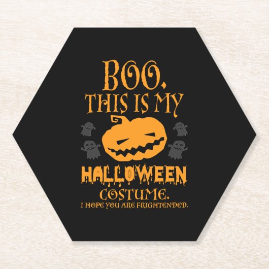 Boo Pumpkin Sarcastic Funny Halloween Costume Kartonnen Onderzetters (Voorkant)