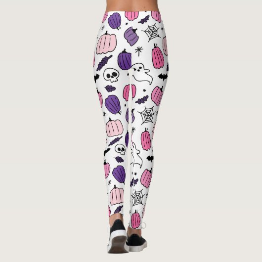 Boo Pumpkin Skull White Leggings  (Achterkant)