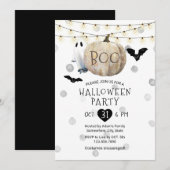 Boo Pumpkin String Lights Halloween Party Kaart (Voorkant / Achterkant)