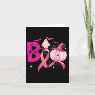 Boo Pumpkin Witch Pink Ribbon Borstkanker Halve Kaart
