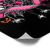 Boo Pumpkin Witch Pink Ribbon Borstkanker Halve Poster (Hoek)