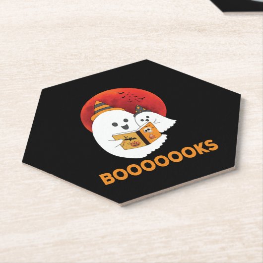 Boo Read Books Halloween Kartonnen Onderzetters (Schuin)