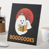 Boo Read Books Halloween Reclamebord Met Voetstuk (Insitu)