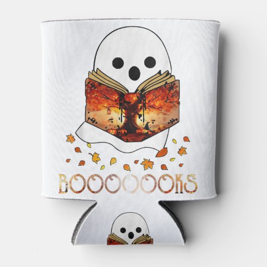 Boo Read Books Library Funny Booooks Ghost Halowe Blikjeskoeler (Voorkant)