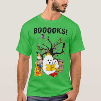 Boo Read Books Library Funny Booooks Ghost Halowe T-shirt