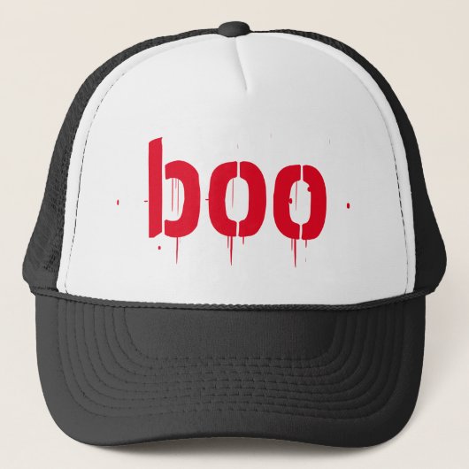 Boo red blood enge typografie Halloween Trucker Pet (Voorkant)