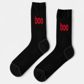 Boo red blood typografie eng spooky Halloween Sokken (Links)