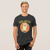 Boo-ritto Funny Halloween Burrito Pun Tri-Blend Shirt (Voorkant volledig)