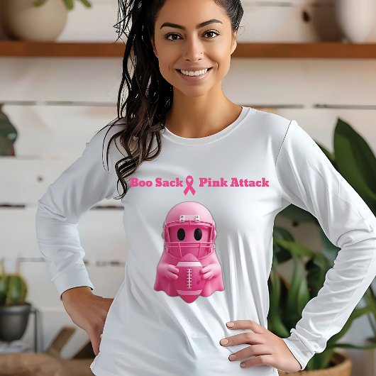 Boo sack roze aanval borstkanker bewustzijn t-shirt
