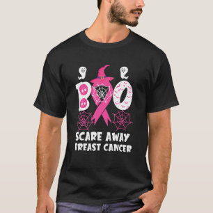 Boo Scare Away Breast Cancer Awareness Pink Ribbon T-shirt