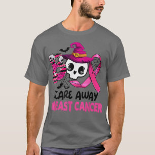 Boo Scare Away Breast Cancer Pink Ribbon Halloween T-shirt