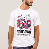 Boo Scare Away Breast Cancer Warrior Pink Ribbon H T-shirt (Voorkant)