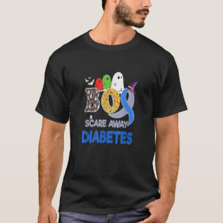 Boo Scare Away Diabetes Halloween day T-shirt