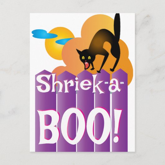 BOO! Scary Halloween Cat Briefkaart (Voorkant)