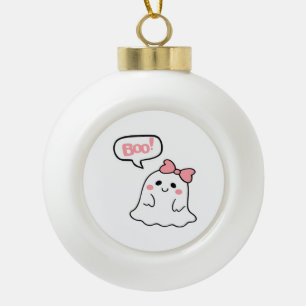 Boo! Schattig Boo Minimalistisch Schoon Keramische Bal Ornament