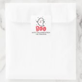 Boo, Schattig Geest, Halloween Vierkante Sticker (Tas)