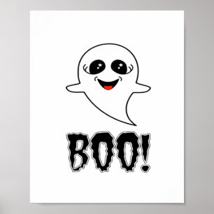 Boo! Schattig Klein Halloween Door Lucas Retro Kla Poster