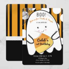 Boo Schattig Spook Halloween Kinderen Verjaardagsf Kaart