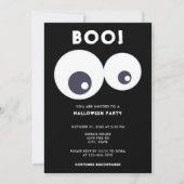 Boo schattige Eyeball Halloween Party Black & Whit Kaart (Voorkant)