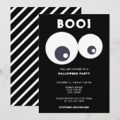 Boo schattige Eyeball Halloween Party Black & Whit Kaart (Voorkant / Achterkant)