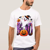 Boo Schattige Ghost Halloween Ontwerp T-shirt (Voorkant)