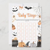 Boo Schattige Ghost Halloween Party Baby Bingo Spe Kaart (Voorkant)