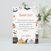 Boo Schattige Ghost Halloween Party Pompoen Bedankkaart (Staand voorkant)